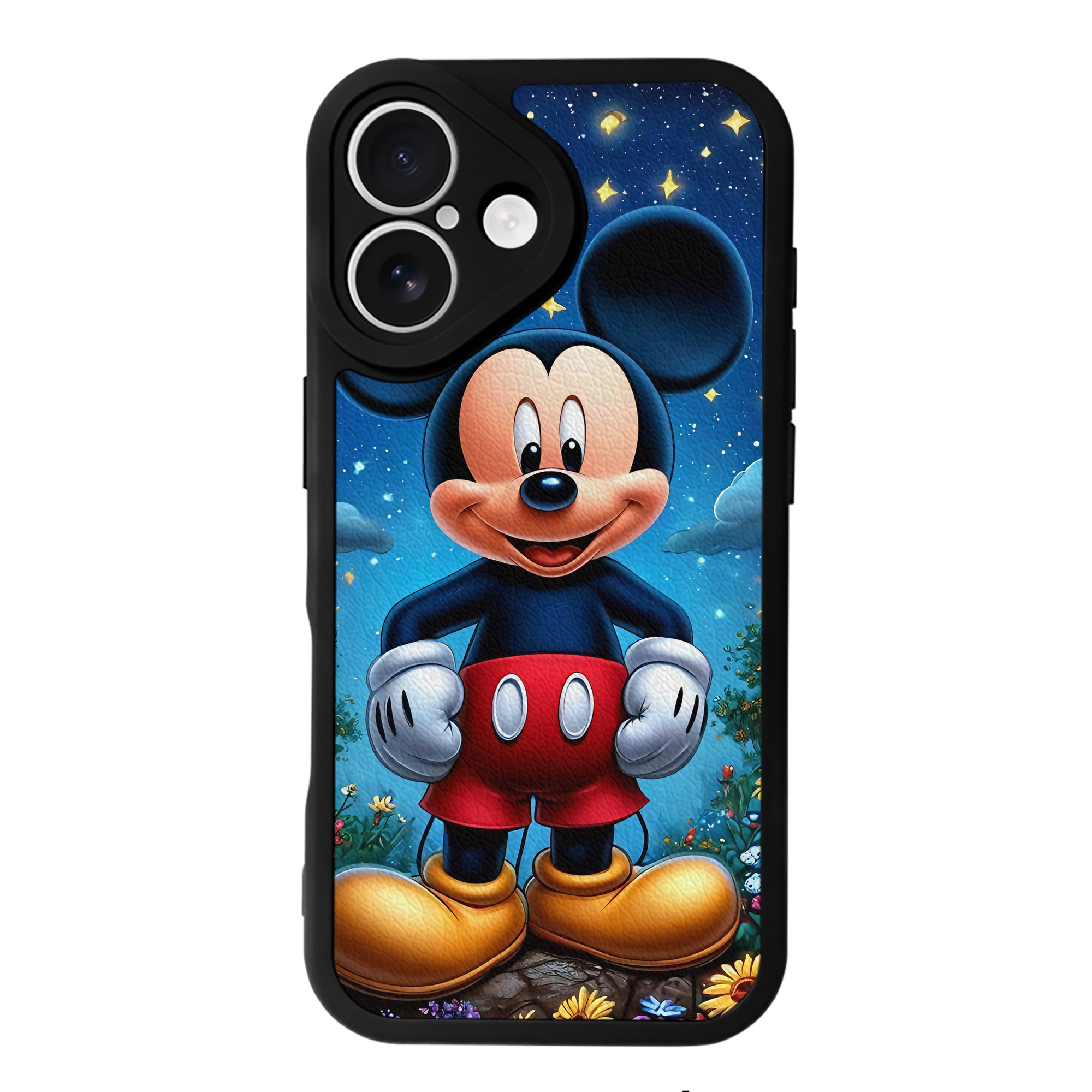 （画像用） ミッキーマウス Mickey Mouse 【iPhone 16シリーズ対応】シリコンスマホケース（レザー調） 材質：シリコン